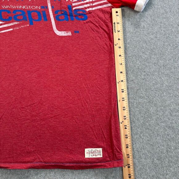 Washington Capitals Mitchell & Ness Tee Women's Large V-Neck Distressed Retro - Picture 6 of 9